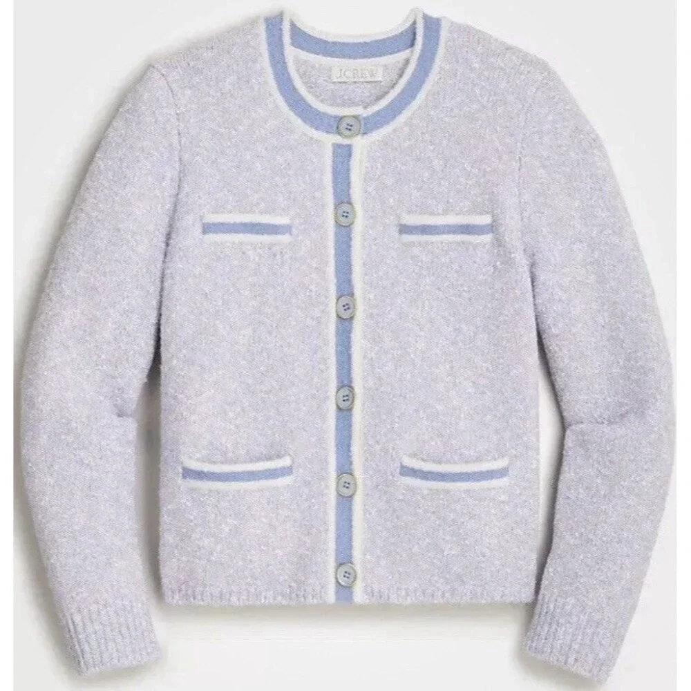 J.Crew Marled Sweater Lady Jacket Lilac Blue Pale SeaScap Med BM639 J Crew - NWT - Picture 1 of 10
